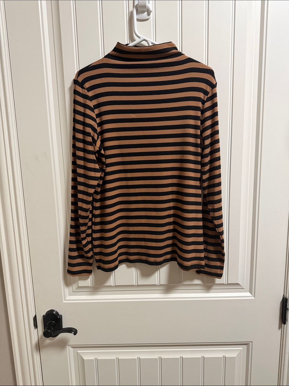 Nordstrom Black & Brown Striped Long-Sleeve Turtleneck. Silky soft!